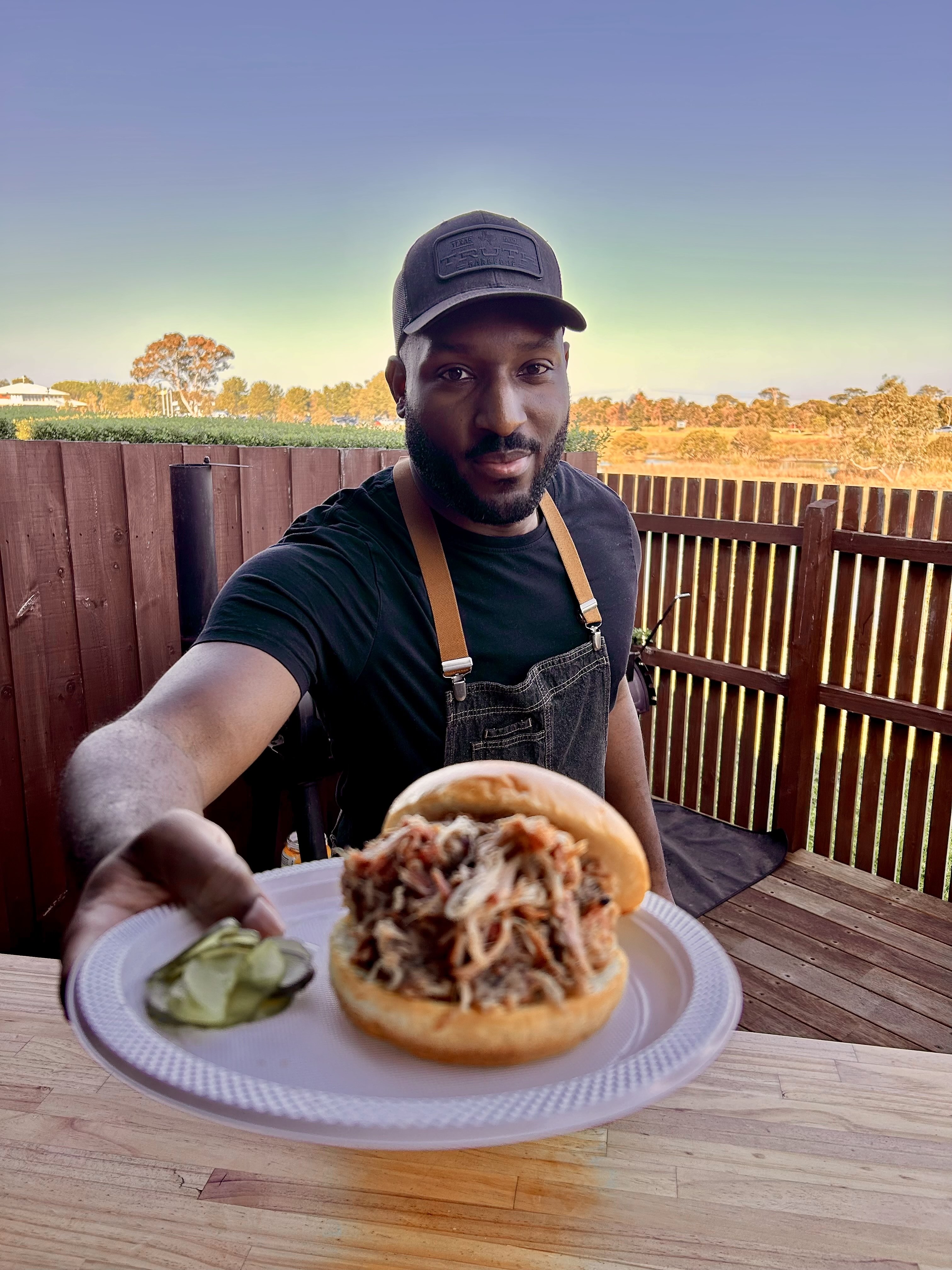Pitmaster preparing authentic American BBQ